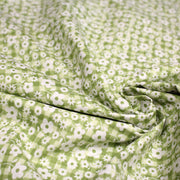 Tissu cotonnade CHARLINE : Vichy vert blanc et petites fleurs vertes - tissuspipi.com