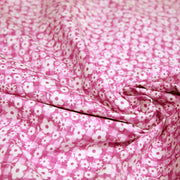 Tissu cotonnade CHARLINE : Vichy rose blanc et petites fleurs roses - tissuspipi.com