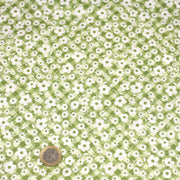 Tissu cotonnade CHARLINE : Vichy vert blanc et petites fleurs vertes - tissuspipi.com