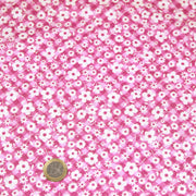 Tissu cotonnade CHARLINE : Vichy rose blanc et petites fleurs roses - tissuspipi.com