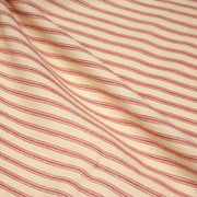 Tissu cotonnade, crème à rayures rouges - tissuspipi.com