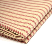 Tissu cotonnade, crème à rayures rouges - tissuspipi.com