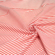 Tissu cotonnade aux rayures rouges et blanches - tissuspipi.com