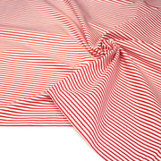 Tissu cotonnade aux rayures rouges et blanches - tissuspipi.com