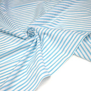 Tissu cotonnade aux rayures blanches & bleu turquoise - tissuspipi.com