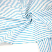 Tissu cotonnade aux rayures blanches & bleu turquoise - tissuspipi.com