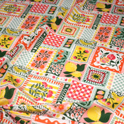 Tissu cotonnade CITRONS, FRUITS ET VICHY MULTICO - COLLECTION SICILIA - OEKO - TEX STANDARD 100 - tissuspipi.com