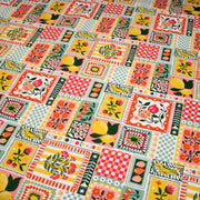 Tissu cotonnade CITRONS, FRUITS ET VICHY MULTICO - COLLECTION SICILIA - OEKO - TEX STANDARD 100 - tissuspipi.com