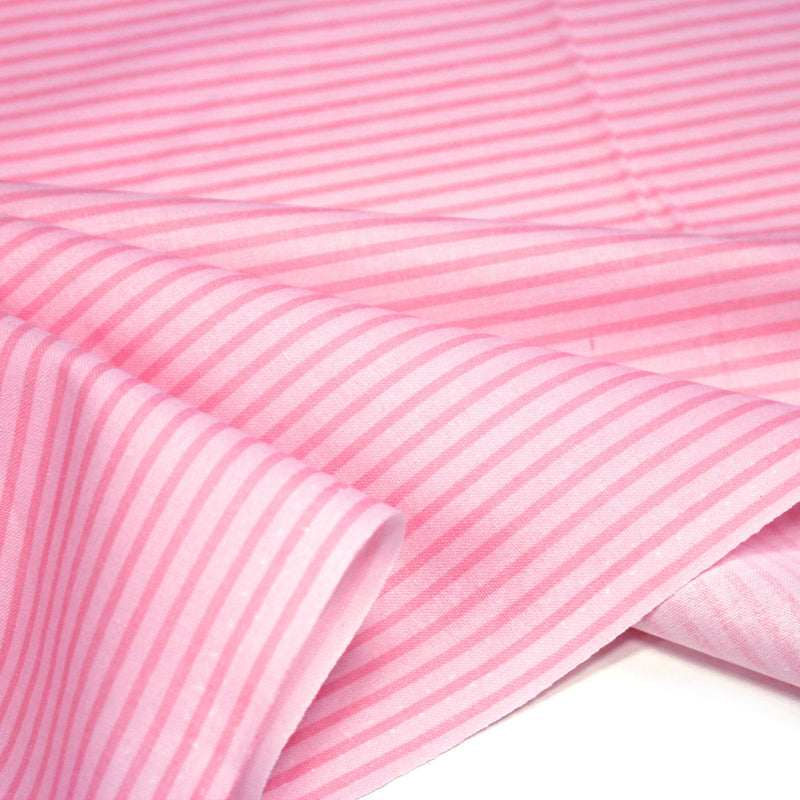 Tissu cotonnade aux rayures roses - tissuspipi.com