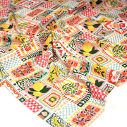 Tissu cotonnade CITRONS, FRUITS ET VICHY MULTICO - COLLECTION SICILIA - OEKO - TEX STANDARD 100 - tissuspipi.com