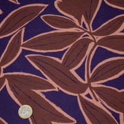 Tissu Viscose fluide KERA, aux fleurs marron chocolat et bleu marine - OEKO - TEX - tissuspipi.com