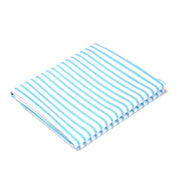 Tissu cotonnade aux rayures blanches & bleu turquoise - tissuspipi.com