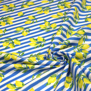 Tissu cotonnade RAYURES et CITRONS : 3 couleurs disponibles - COLLECTION SICILIA - OEKO - TEX STANDARD 100 - tissuspipi.com
