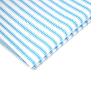 Tissu cotonnade aux rayures blanches & bleu turquoise - tissuspipi.com