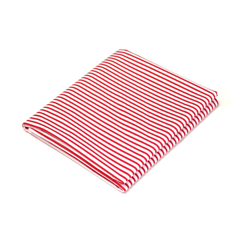 Tissu cotonnade aux rayures rouges et blanches - tissuspipi.com