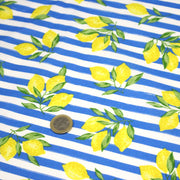 Tissu cotonnade RAYURES et CITRONS : 3 couleurs disponibles - COLLECTION SICILIA - OEKO - TEX STANDARD 100 - tissuspipi.com