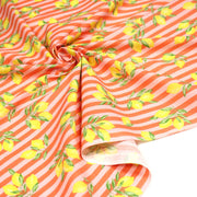 Tissu cotonnade RAYURES et CITRONS : 3 couleurs disponibles - COLLECTION SICILIA - OEKO - TEX STANDARD 100 - tissuspipi.com