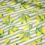 Tissu cotonnade RAYURES et CITRONS : 3 couleurs disponibles - COLLECTION SICILIA - OEKO - TEX STANDARD 100 - tissuspipi.com