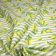 Tissu cotonnade RAYURES et CITRONS : 3 couleurs disponibles - COLLECTION SICILIA - OEKO - TEX STANDARD 100 - tissuspipi.com