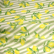Tissu cotonnade RAYURES et CITRONS : 3 couleurs disponibles - COLLECTION SICILIA - OEKO - TEX STANDARD 100 - tissuspipi.com