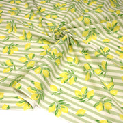 Tissu cotonnade RAYURES et CITRONS : 3 couleurs disponibles - COLLECTION SICILIA - OEKO - TEX STANDARD 100 - tissuspipi.com