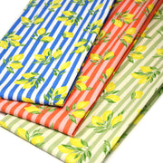 Tissu cotonnade RAYURES et CITRONS : 3 couleurs disponibles - COLLECTION SICILIA - OEKO - TEX STANDARD 100 - tissuspipi.com