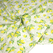 Tissu cotonnade Carreaux de faïence et citrons : tons verts ou bleus - COLLECTION SICILIA - OEKO - TEX STANDARD 100 - tissuspipi.com