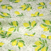 Tissu cotonnade Carreaux de faïence et citrons : tons verts ou bleus - COLLECTION SICILIA - OEKO - TEX STANDARD 100 - tissuspipi.com