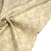 Tissu cotonnade faux - uni sable, motif cachemire - tissuspipi.com