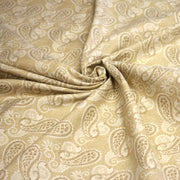 Tissu cotonnade faux - uni sable, motif cachemire - tissuspipi.com