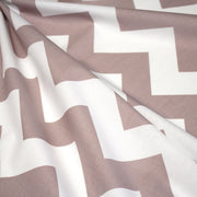 Tissu cotonnade, chevrons taupe clair et blancs - tissuspipi.com