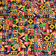 Tissu cotonnade motif WAX géométrique très coloré - OEKO - TEX STANDARD 100 - tissuspipi.com