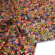 Tissu cotonnade motif WAX géométrique très coloré - OEKO - TEX STANDARD 100 - tissuspipi.com