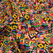 Tissu cotonnade motif WAX géométrique très coloré - OEKO - TEX STANDARD 100 - tissuspipi.com