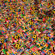 Tissu cotonnade motif WAX géométrique très coloré - OEKO - TEX STANDARD 100 - tissuspipi.com