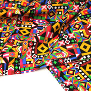 Tissu cotonnade motif WAX géométrique très coloré - OEKO - TEX STANDARD 100 - tissuspipi.com