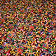 Tissu cotonnade motif WAX géométrique très coloré - OEKO - TEX STANDARD 100 - tissuspipi.com