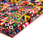 Tissu cotonnade motif WAX géométrique très coloré - OEKO - TEX STANDARD 100 - tissuspipi.com