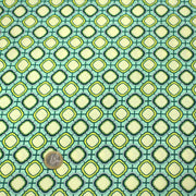 Tissu popeline coton vert aux formes géométriques vertes et jaunes - tissuspipi.com