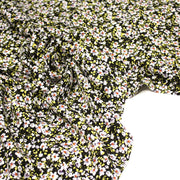 Tissu Viscose crêpe noir fleuri jaune blanc violet orange - tissuspipi.com