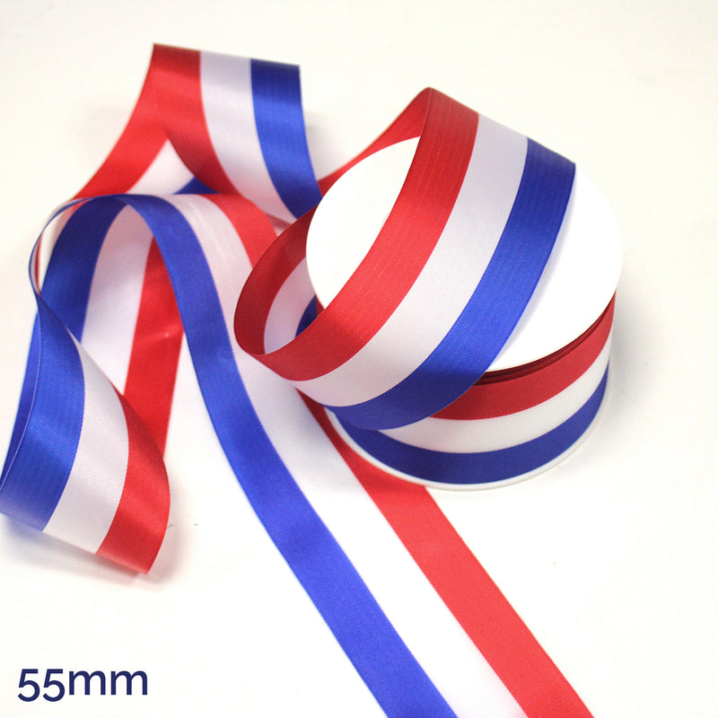 Ruban tricolore français bleu blanc rouge pour médailles, inaugurations et écharpes tricolores - tissuspipi.com