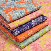 Tissu coton TOILE DE JOUY illustrations indiennes, nombreuses couleurs estivales ! - tissuspipi.com