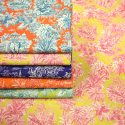 Tissu coton TOILE DE JOUY illustrations indiennes, nombreuses couleurs estivales ! - tissuspipi.com