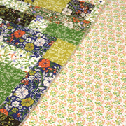 Tissu Matelassé coton au patchwork de motifs fleuris et verso fleuri écru - OEKO - TEX - tissuspipi.com
