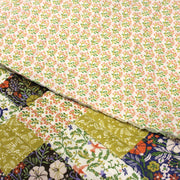 Tissu Matelassé coton au patchwork de motifs fleuris et verso fleuri écru - OEKO - TEX - tissuspipi.com