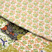 Tissu Matelassé coton au patchwork de motifs fleuris et verso fleuri écru - OEKO - TEX - tissuspipi.com