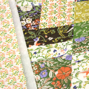 Tissu Matelassé coton au patchwork de motifs fleuris et verso fleuri écru - OEKO - TEX - tissuspipi.com