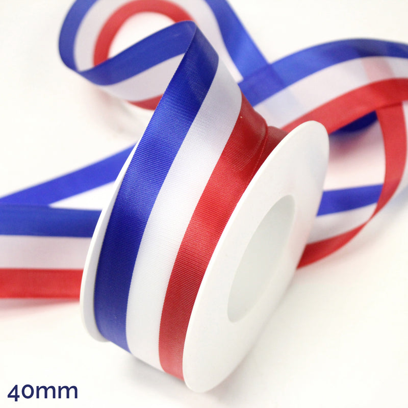 Ruban tricolore français bleu blanc rouge pour médailles, inaugurations et écharpes tricolores - tissuspipi.com