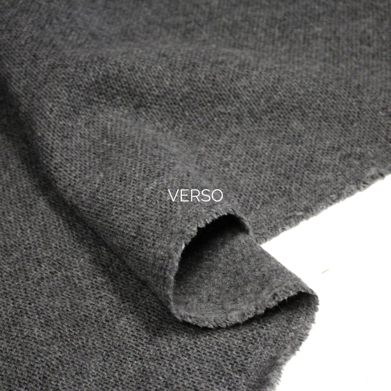 Tissu velours de laine gris souris - Fabrication italienne - tissuspipi.com