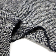 Tissu Tweed de laine faux - uni blanc cassé et bleu marine - Fabrication italienne - tissuspipi.com